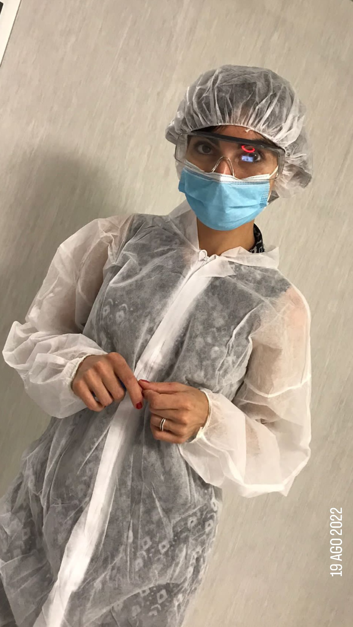 Francesca Abbatantuono in cleanroom GMP